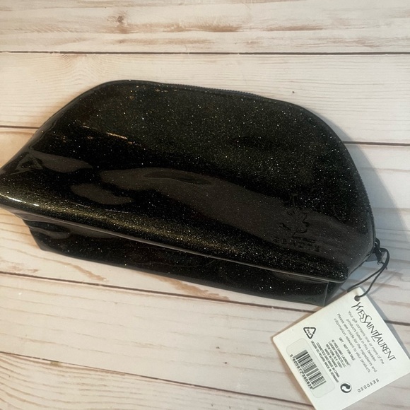 YSL Cosmetic Makeup Case Yves Saint Laurent Beaute Sparkle Zip Closure NWT - Picture 8 of 12